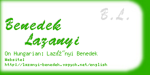 benedek lazanyi business card